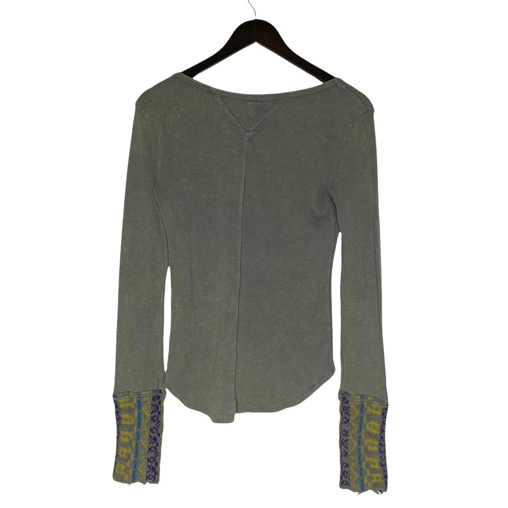 Free People Green Art School Sweater Cuff Thermal - Picture 3 of 6
